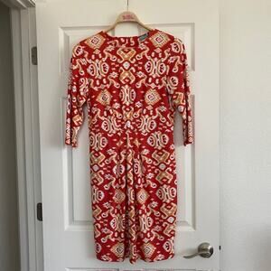 J.‎ McLaughlin Mia Dress Ikat Scroll Catalina Cloth Burnt Orange Women Large